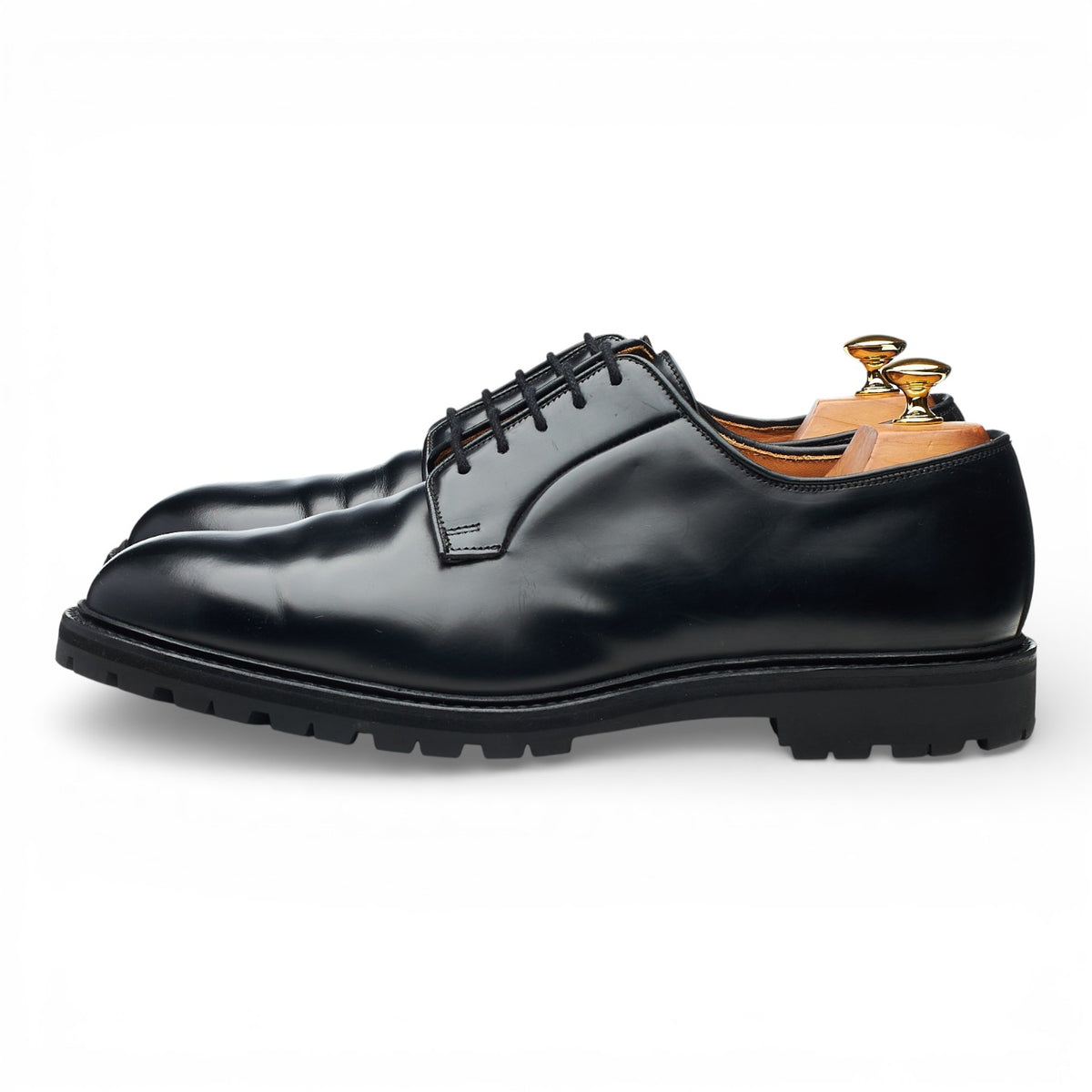 'Lanark 3' Black Leather Derby UK 10 E