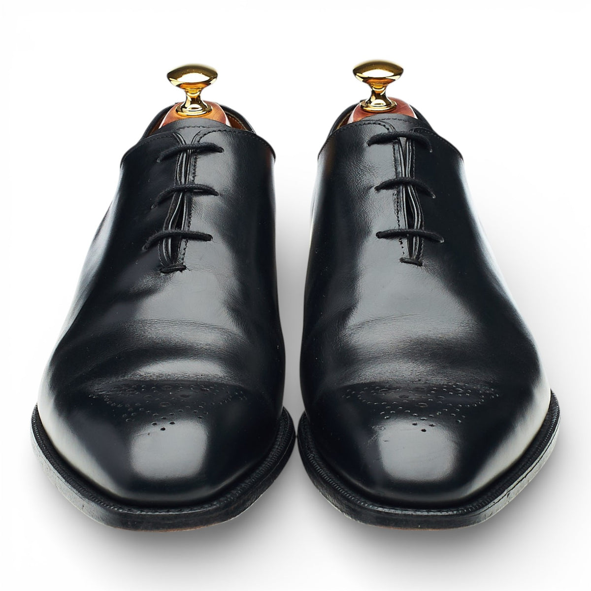 'Clichy' Black Leather Wholecut Oxford UK 9.5 F