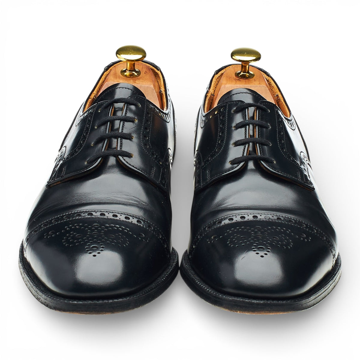 'Cromwell' Black Leather Derby Brogues UK 8.5 F