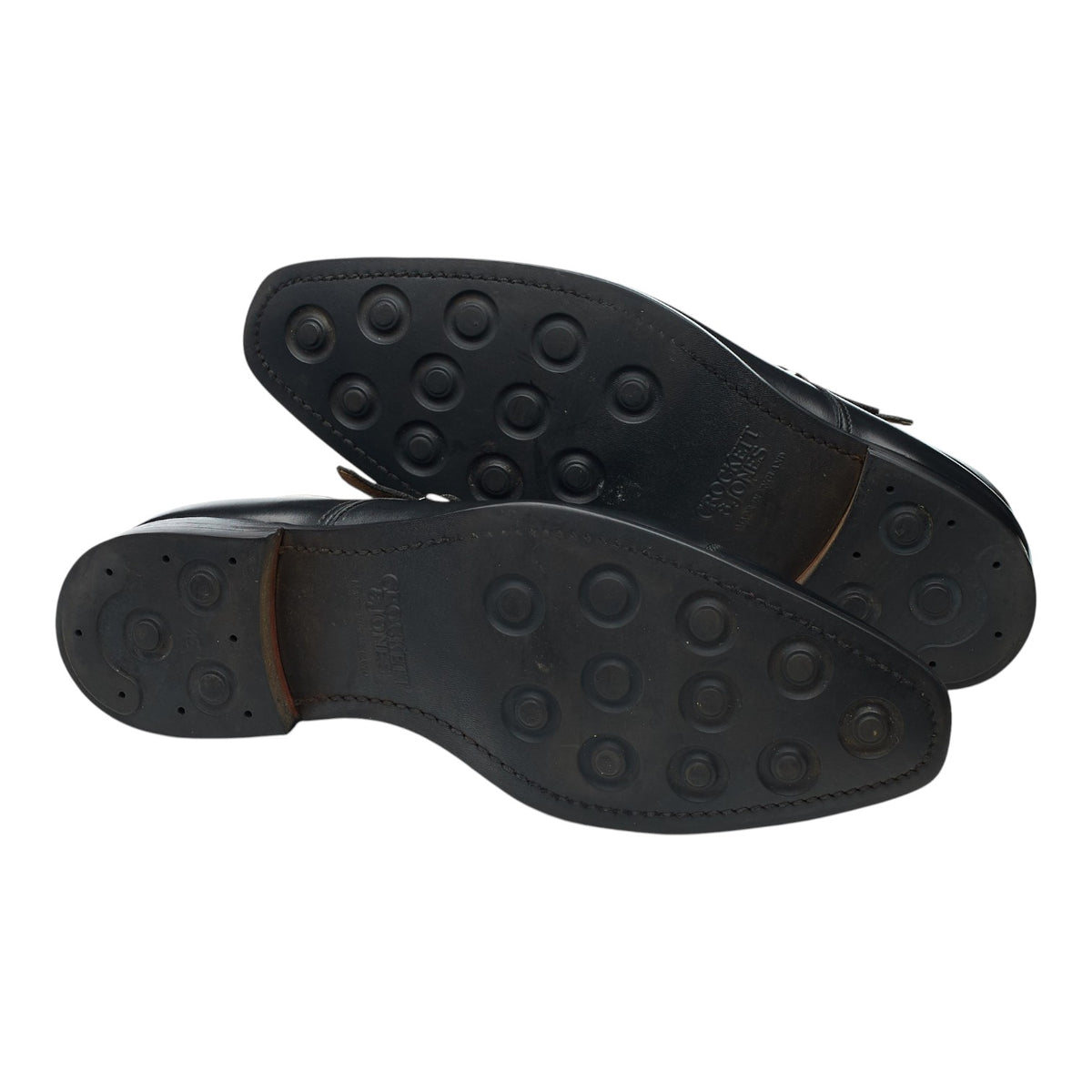 'Camberley' Black Leather Double Monk Strap Boots UK 9.5 E