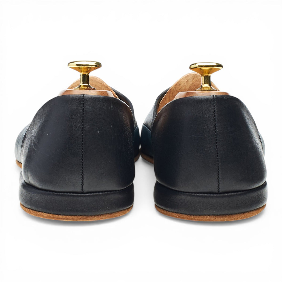 'Vizier' Black and Blue Leather Slippers UK 8.5 F