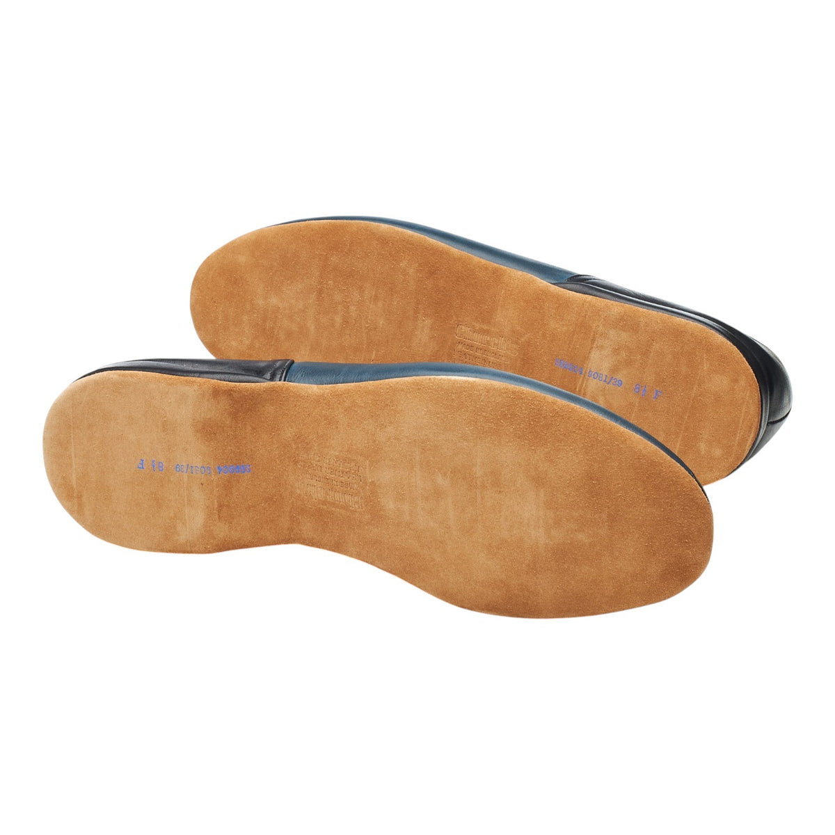 'Vizier' Black and Blue Leather Slippers UK 8.5 F