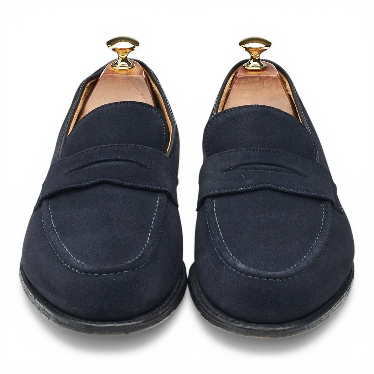 'Netton' Navy Blue Suede Loafers UK 9.5 F