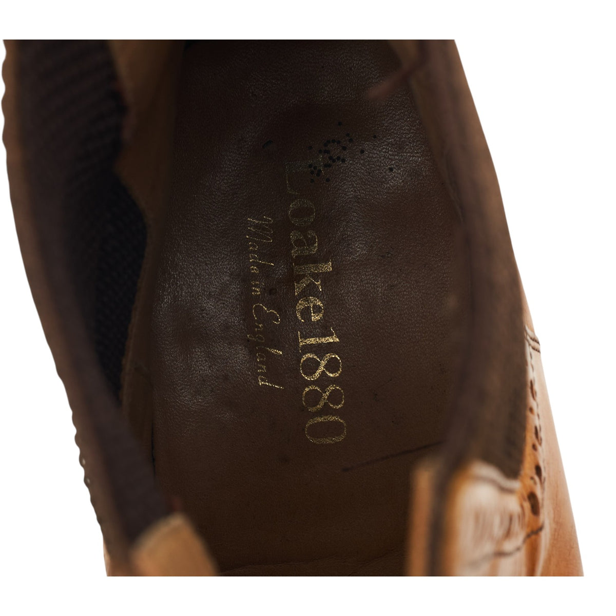1880 'Thirsk' Tan Brown Leather Brogue Chelsea Boots UK 9 F