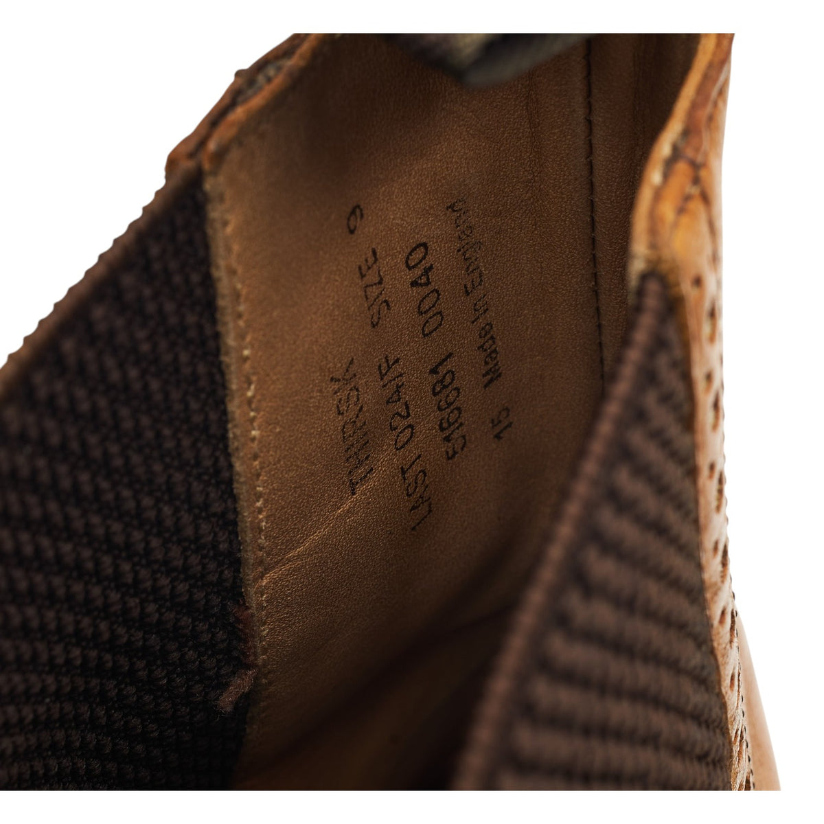 1880 'Thirsk' Tan Brown Leather Brogue Chelsea Boots UK 9 F