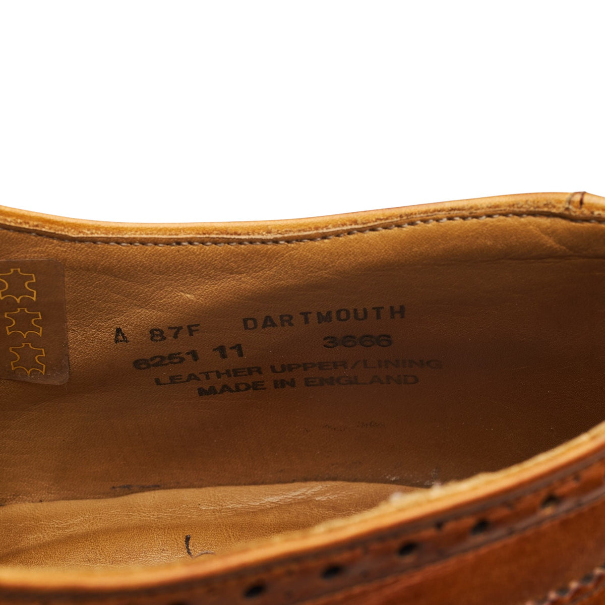 'Dartmouth' Tan Brown Leather Oxford Brogues UK 11 F