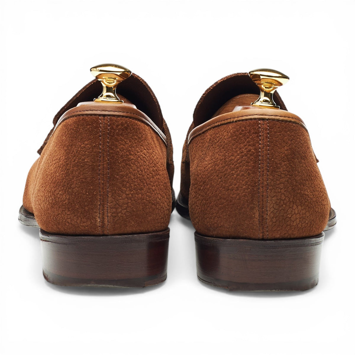Tan Brown Grain Suede Unlined Loafers UK 10.5 E