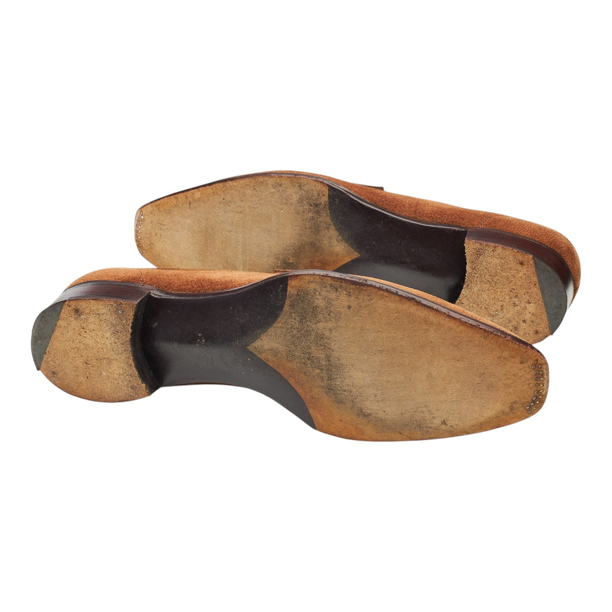 Tan Brown Grain Suede Unlined Loafers UK 10.5 E