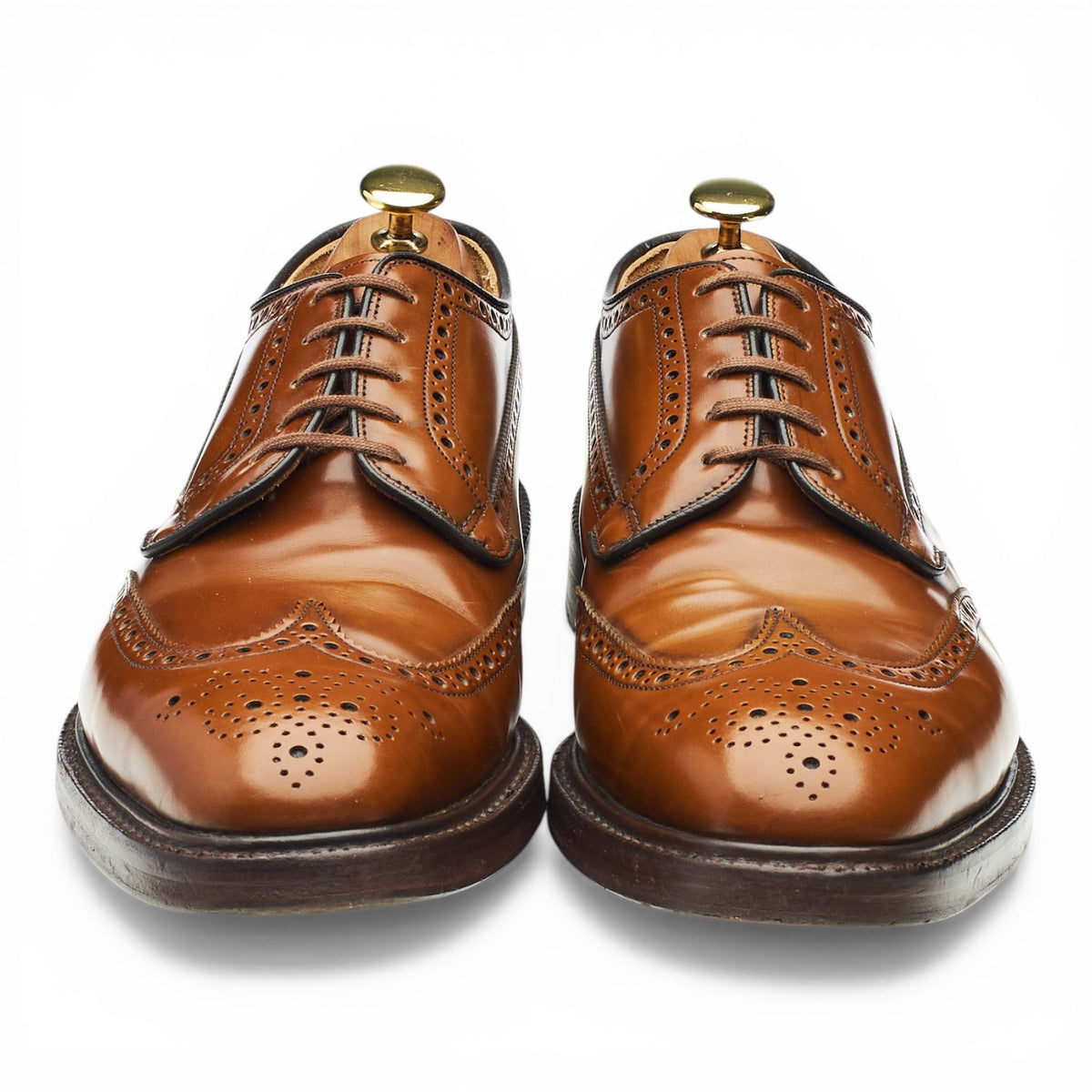 'Grafton' Tan Brown Leather Derby Brogues UK 8.5 G