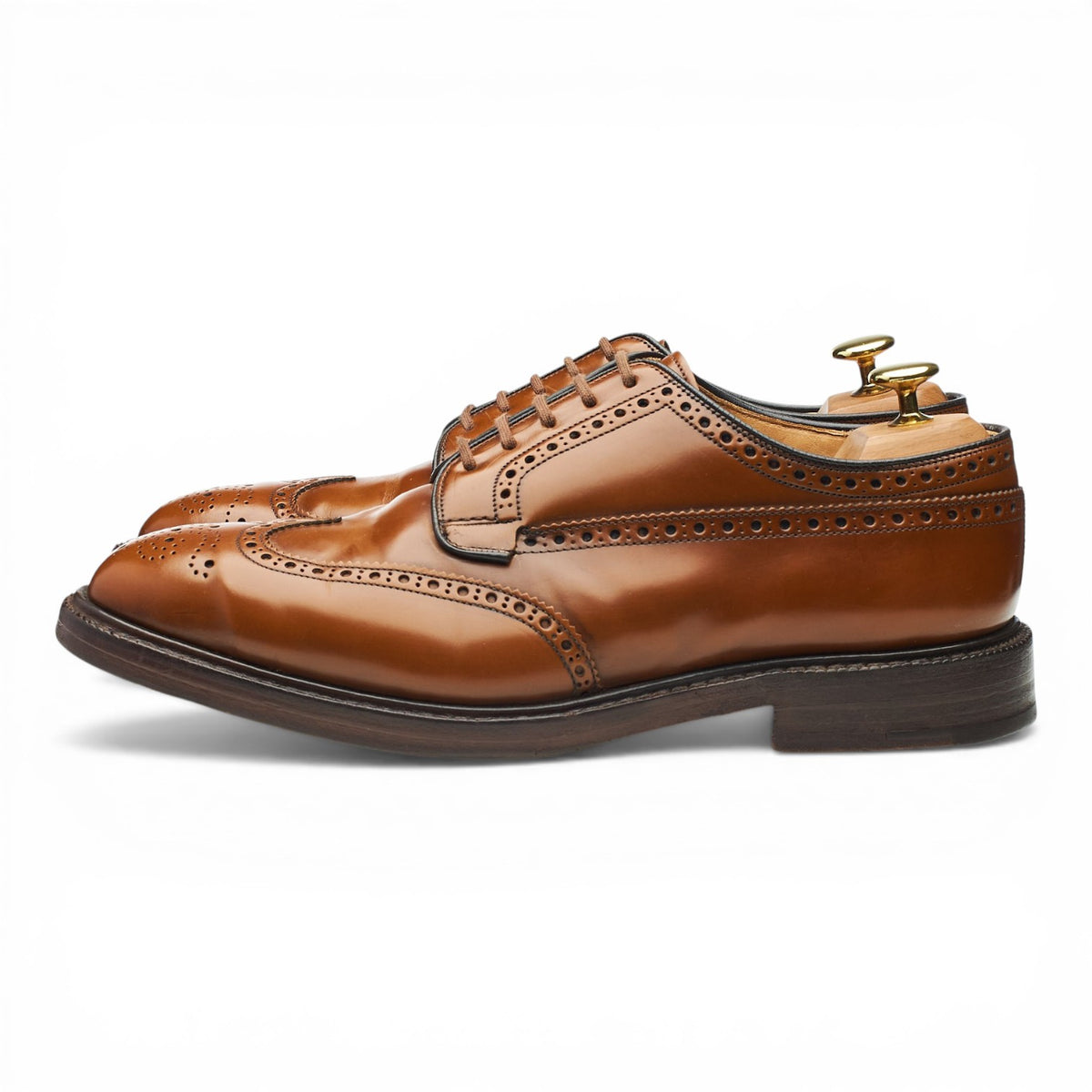 'Grafton' Tan Brown Leather Derby Brogues UK 8.5 G