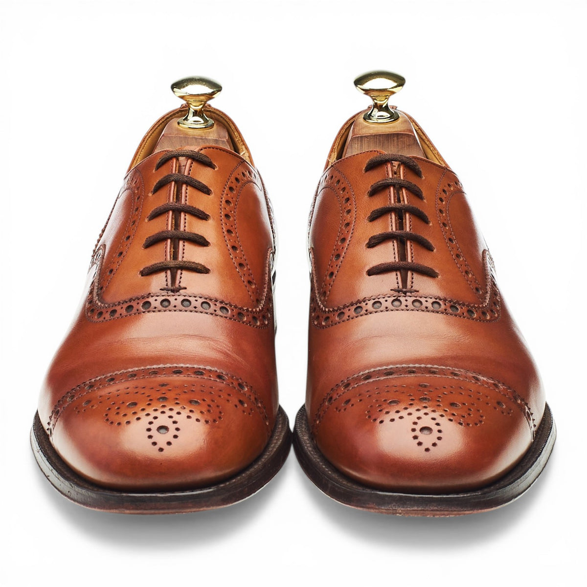 'Diplomat' Tan Brown Leather Oxford Brogues UK 7.5 G