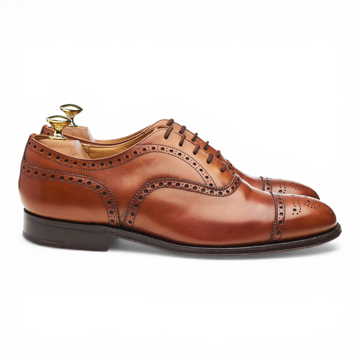 'Diplomat' Tan Brown Leather Oxford Brogues UK 7.5 G
