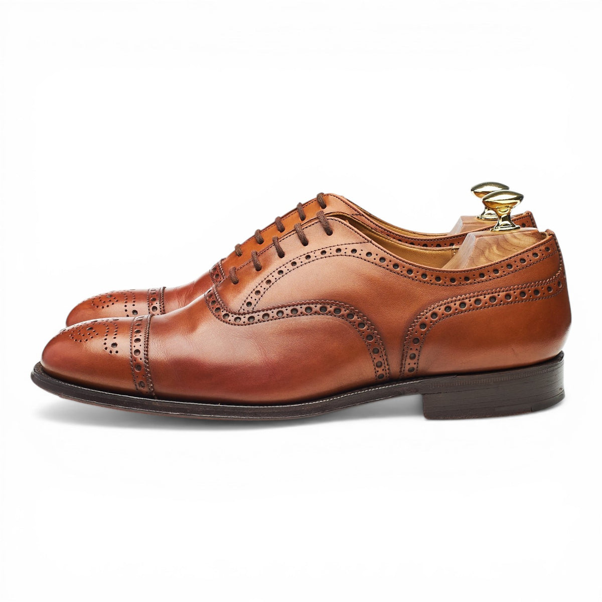 'Diplomat' Tan Brown Leather Oxford Brogues UK 7.5 G