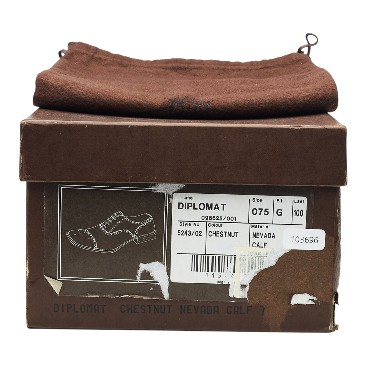 'Diplomat' Tan Brown Leather Oxford Brogues UK 7.5 G