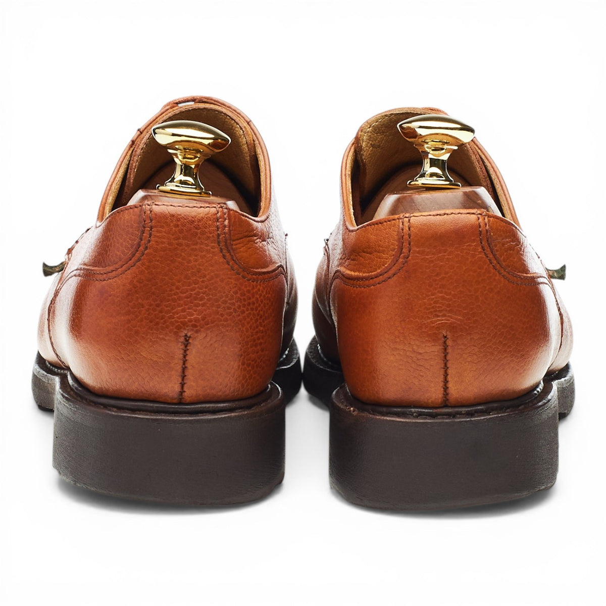 'Chambord' Tan Brown Grain Leather Apron Derby UK 6 F