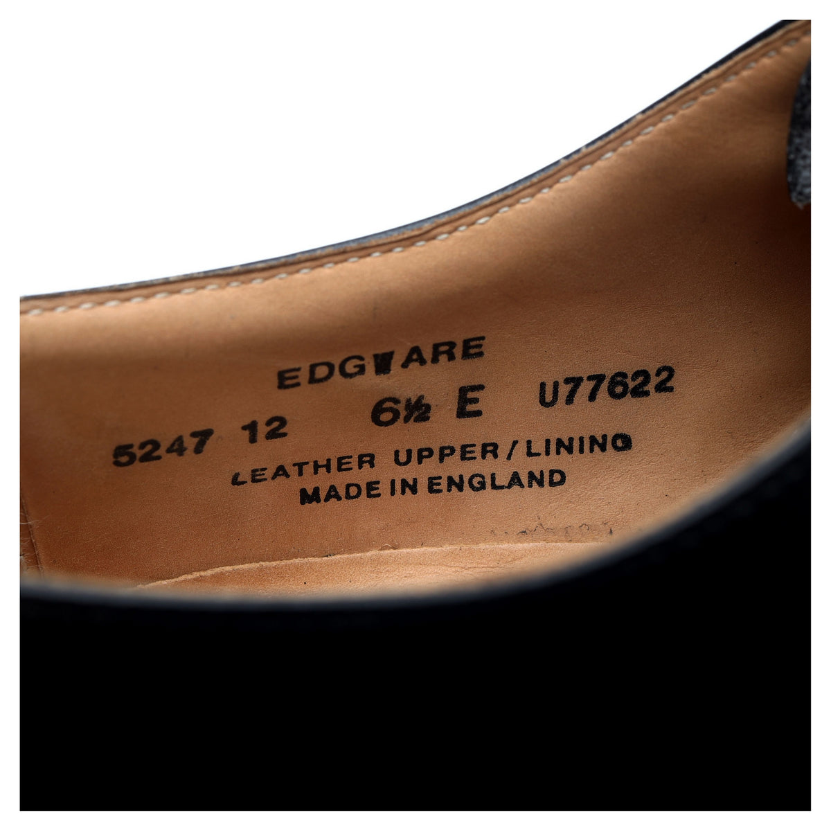 &#39;Edgware&#39; Black Leather Oxford UK 6.5 E