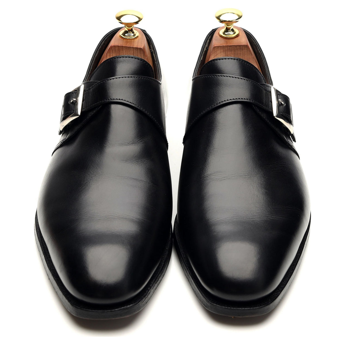 &#39;Savile&#39; Black Leather Monk Strap UK 8 E