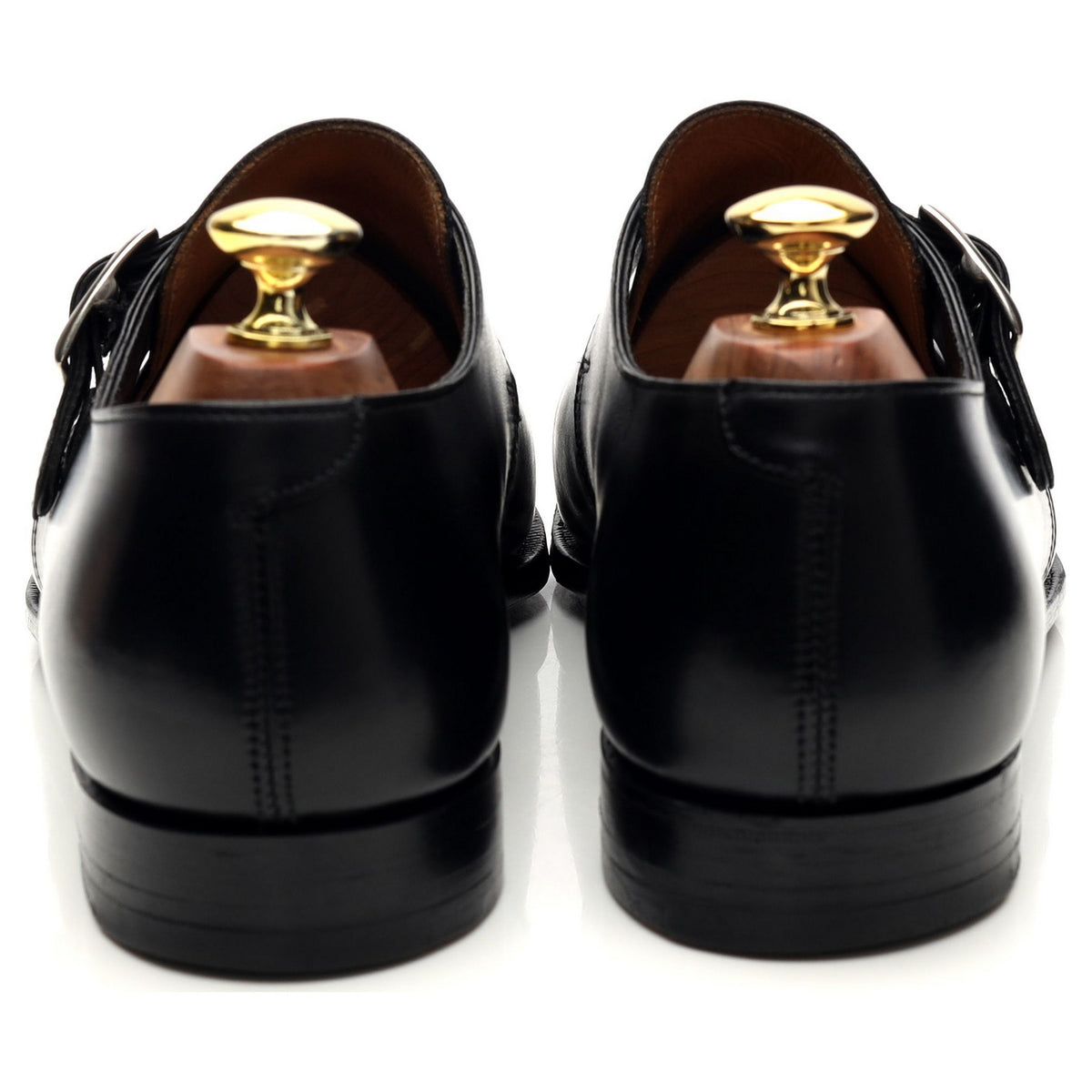 &#39;Savile&#39; Black Leather Monk Strap UK 8 E