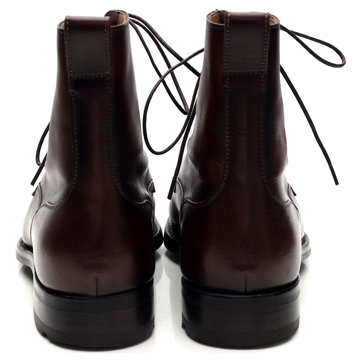 &#39;9380&#39; Burgundy Leather Split Toe Boots UK 7.5 E