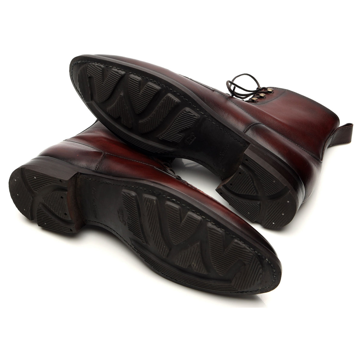 &#39;9380&#39; Burgundy Leather Split Toe Boots UK 7.5 E