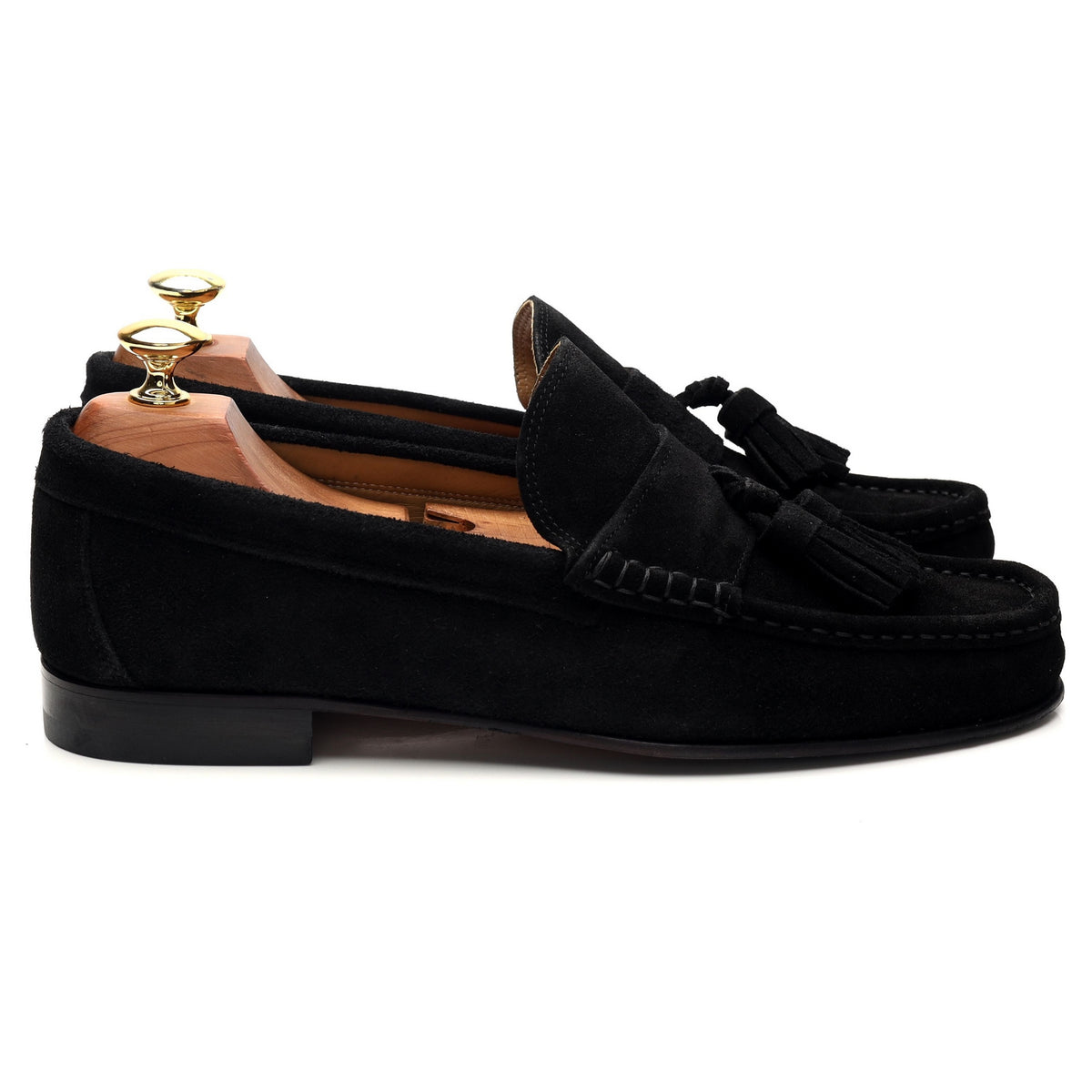 &#39;Camerino&#39; Black Suede Tassel Loafers UK 8.5 EU 42.5