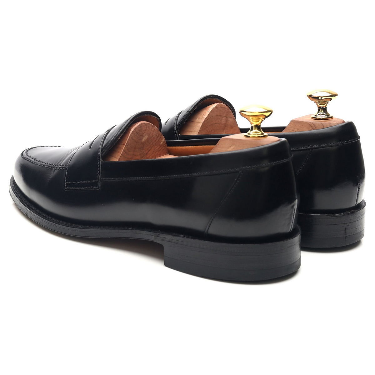 &#39;Eton&#39; Black Leather Loafers UK 8.5 F