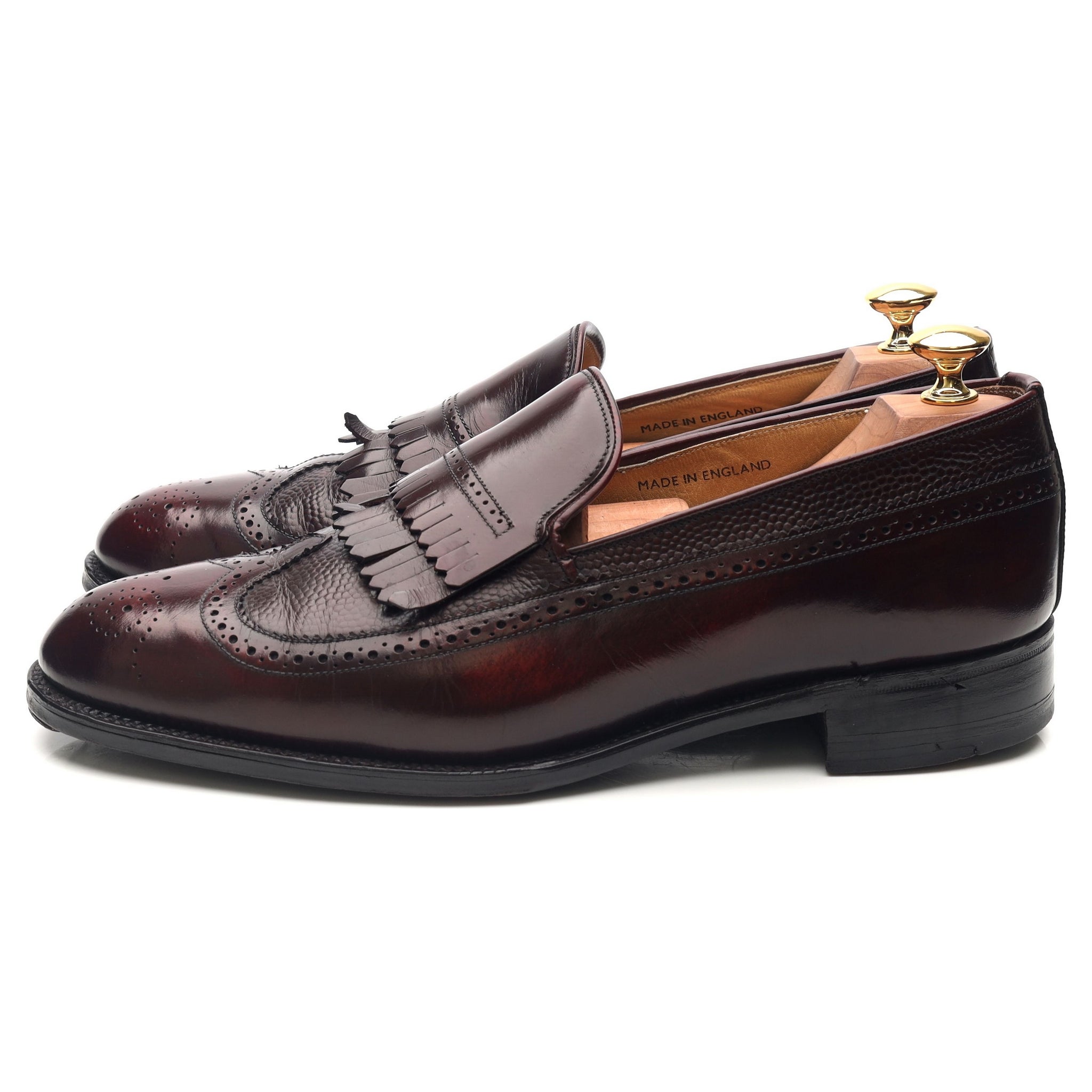 Ash' Burgundy Leather Fringed Loafers UK 9.5 F - Abbot's Shoes