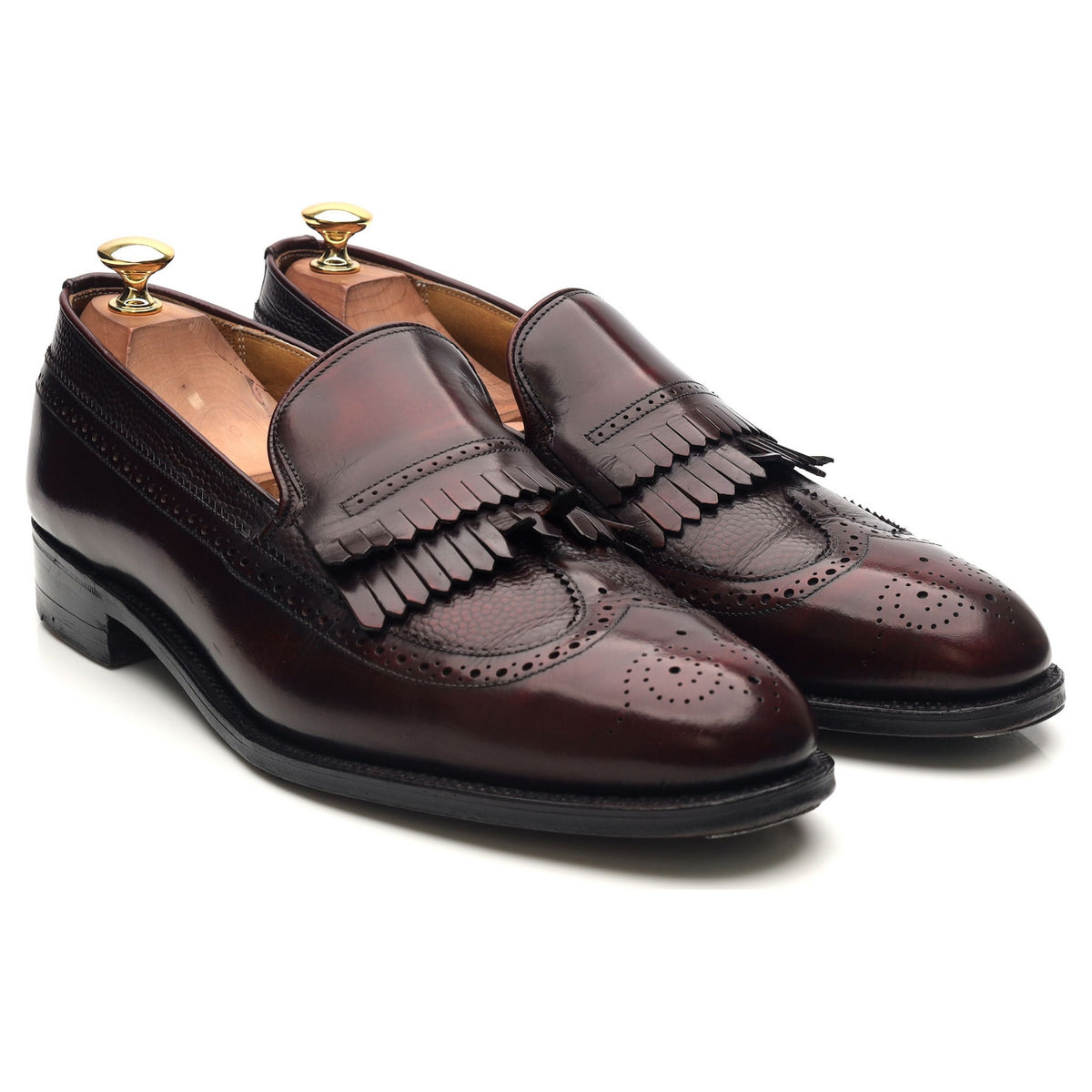 &#39;Ash&#39; Burgundy Leather Fringed Loafers UK 9.5 F