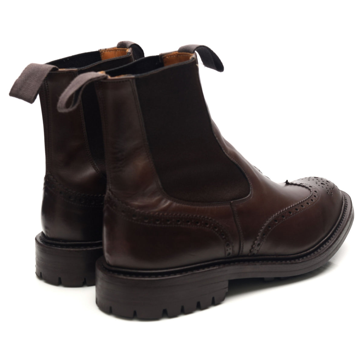&#39;Henry&#39; Dark Brown Leather Dealer Boots UK 9.5