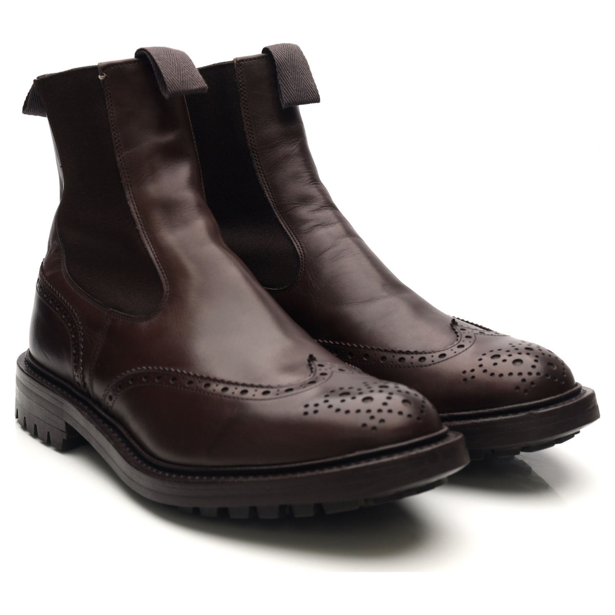 &#39;Henry&#39; Dark Brown Leather Dealer Boots UK 9.5