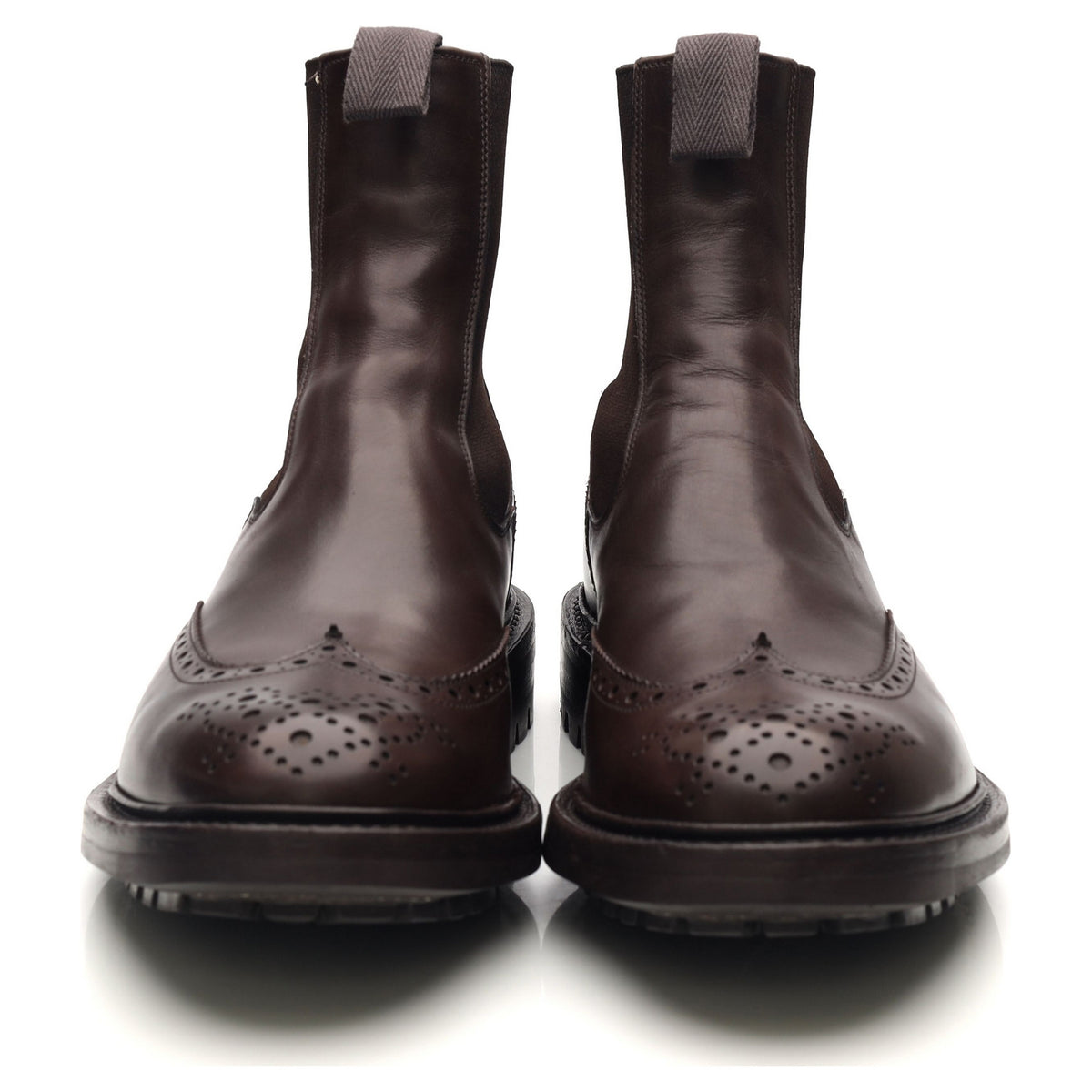 &#39;Henry&#39; Dark Brown Leather Dealer Boots UK 9.5
