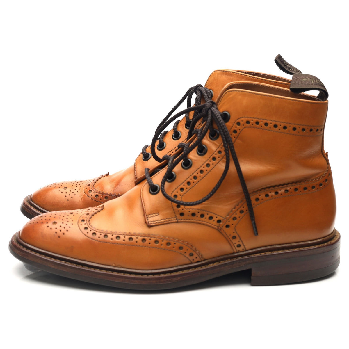 1880 'Burford 2' Tan Brown Leather Brogue Boots UK 7 F - Abbot's Shoes