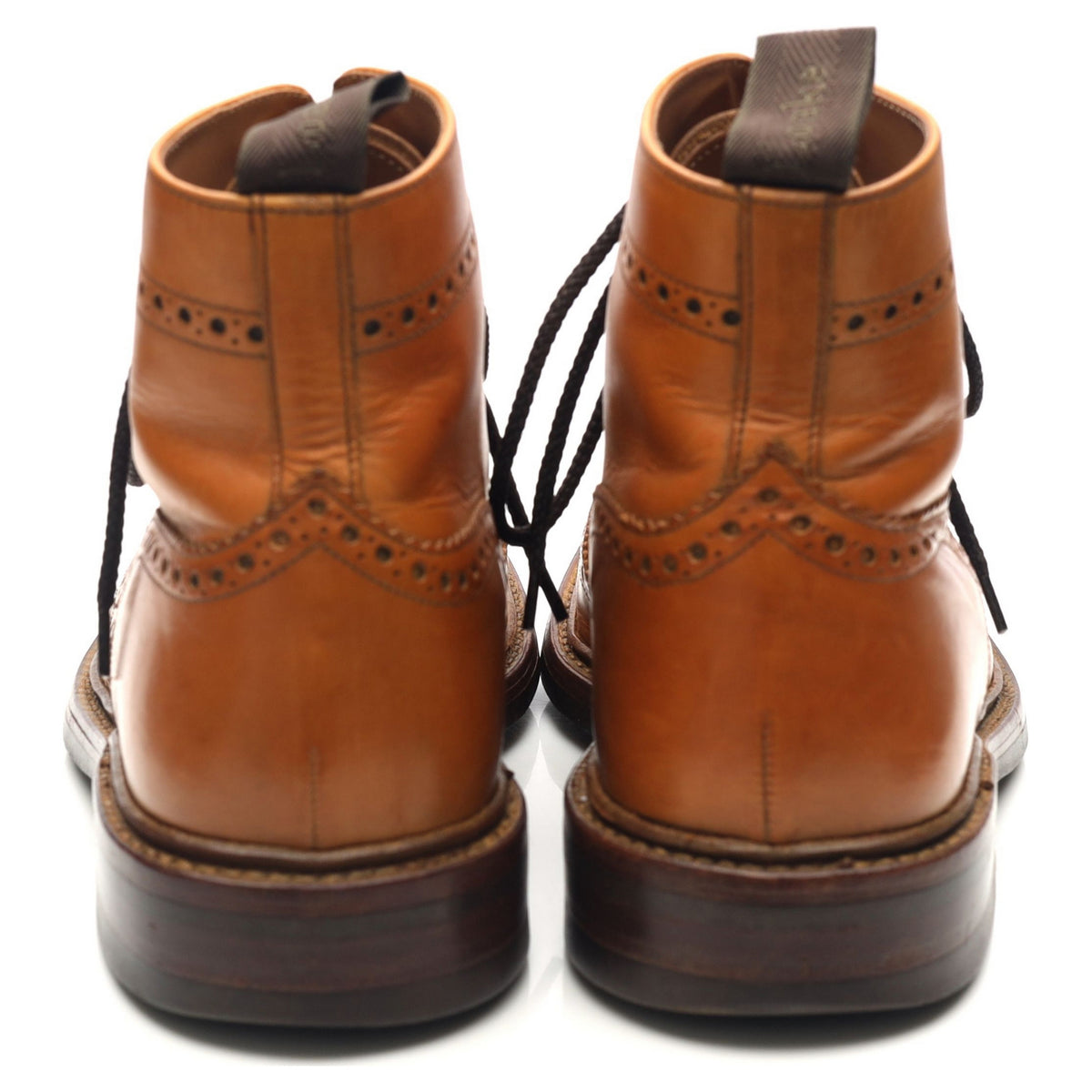 1880 'Burford 2' Tan Brown Leather Brogue Boots UK 7 F - Abbot's Shoes