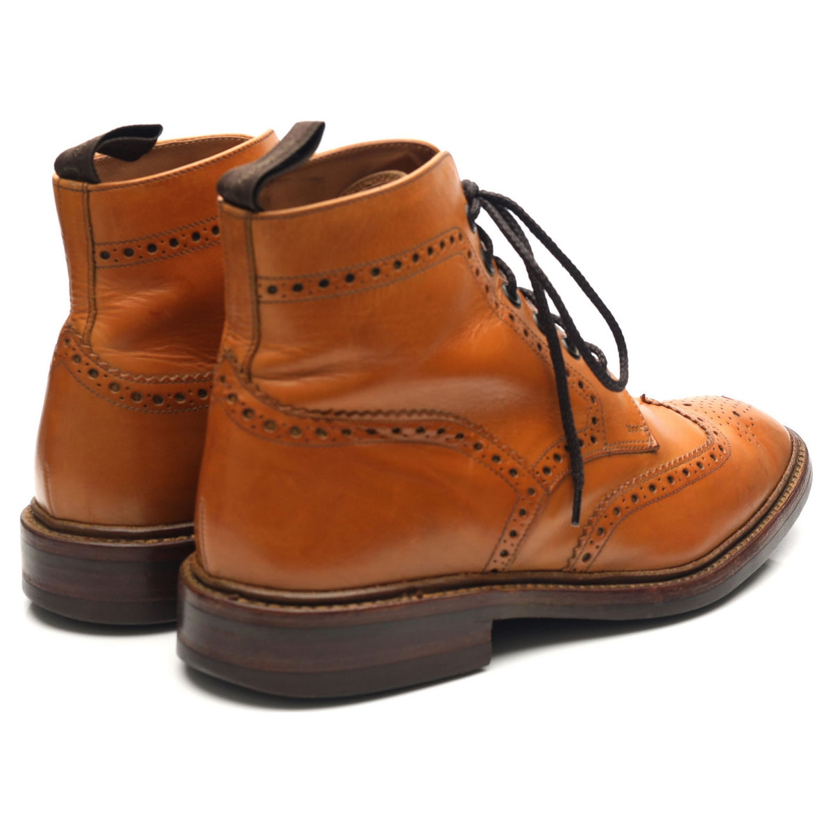 1880 &#39;Burford 2&#39; Tan Brown Leather Brogue Boots UK 7 F