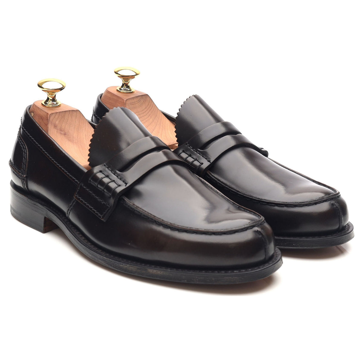 &#39;Tunbridge&#39; Dark Brown Leather Loafers UK 6 G