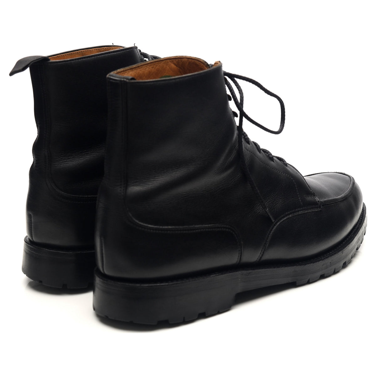 Black Leather Split Toe Boots UK 11 E