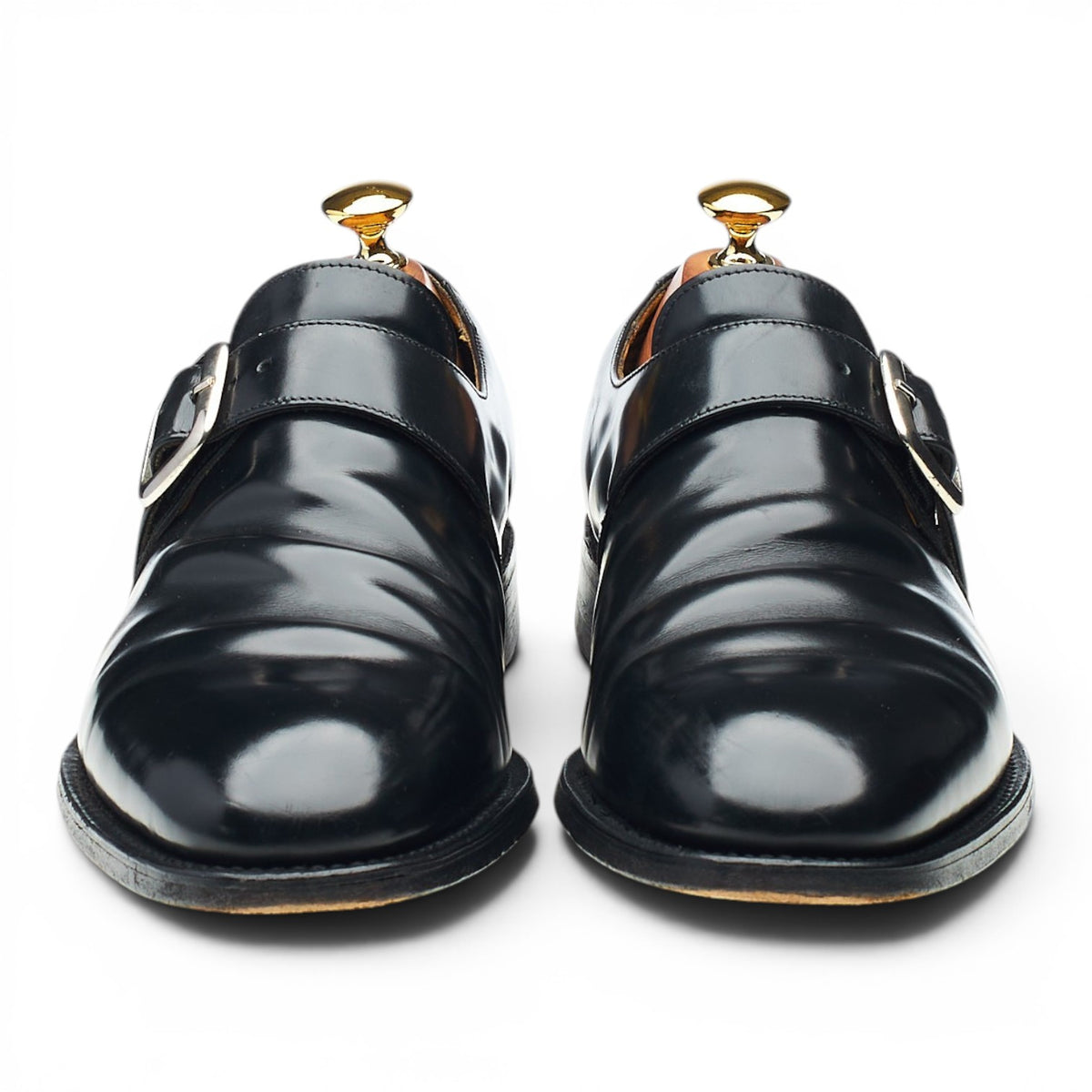 'Paisley' Black Leather Monk Strap UK 7 F