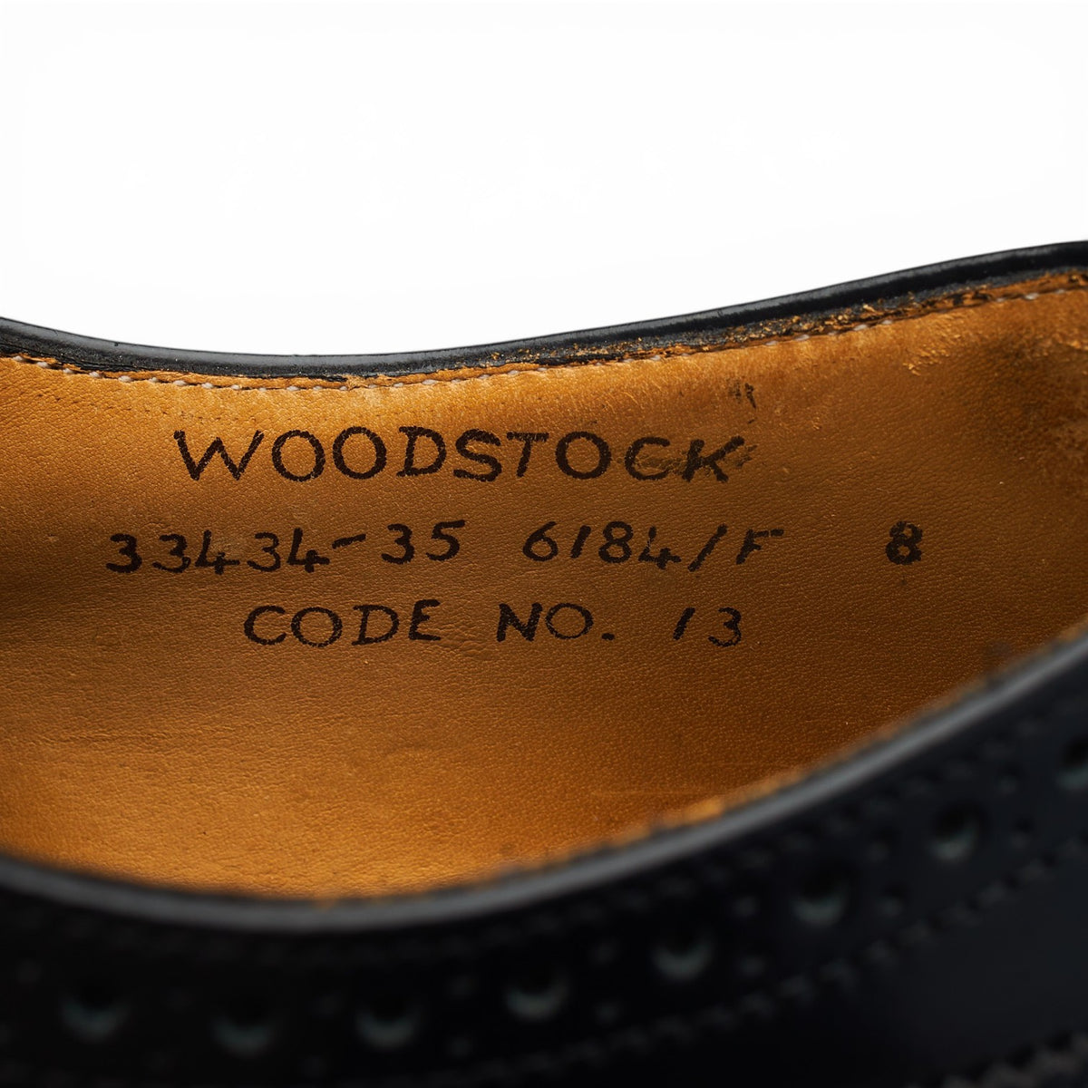 'Woodstock' Black Leather Oxford Brogues UK 8 F