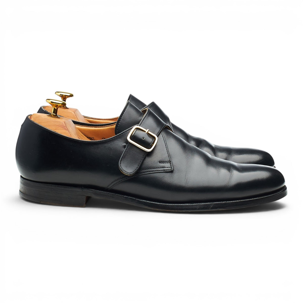 Peal & Co Black Leather Monk Strap UK 8.5 US 9 D