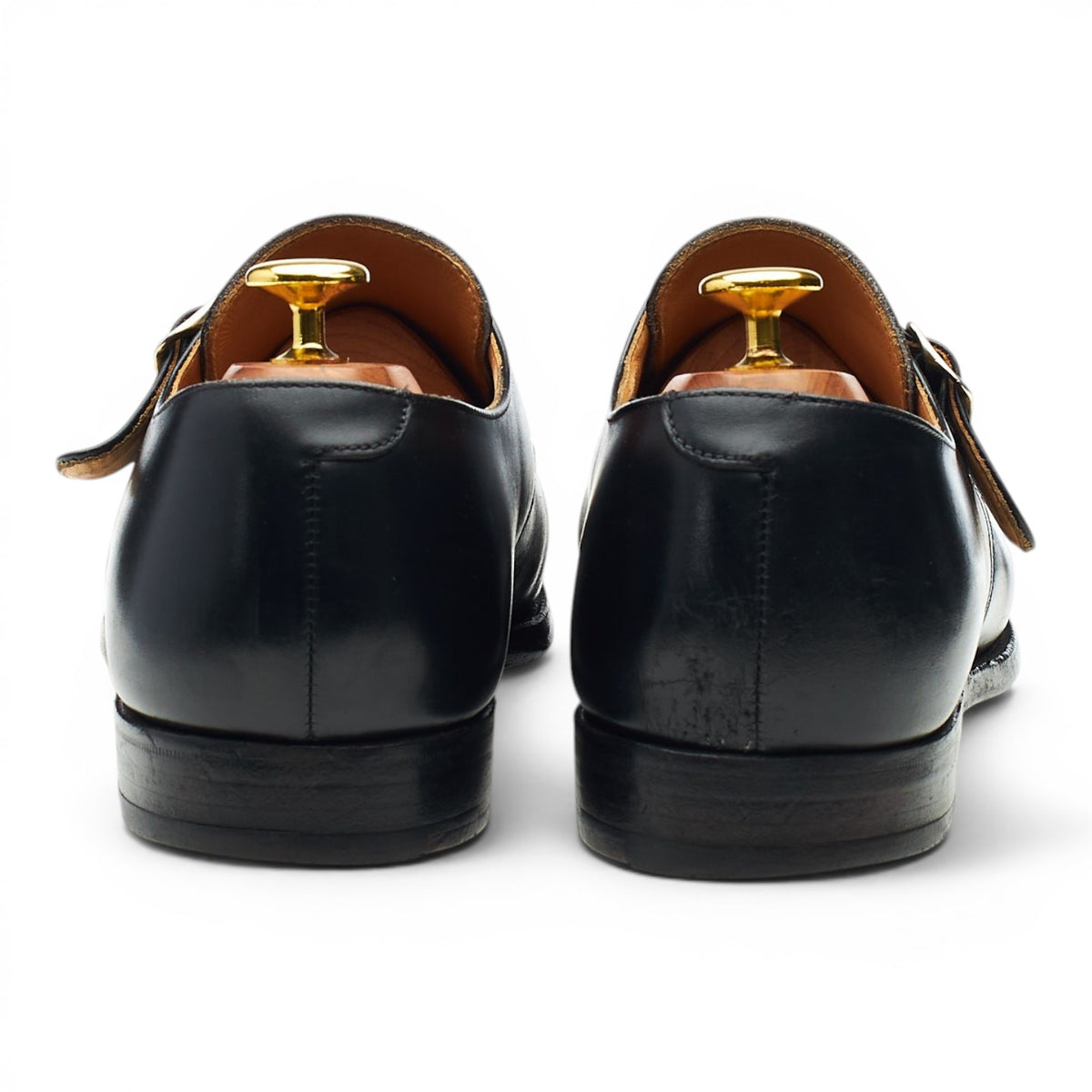 Peal & Co Black Leather Monk Strap UK 8.5 US 9 D