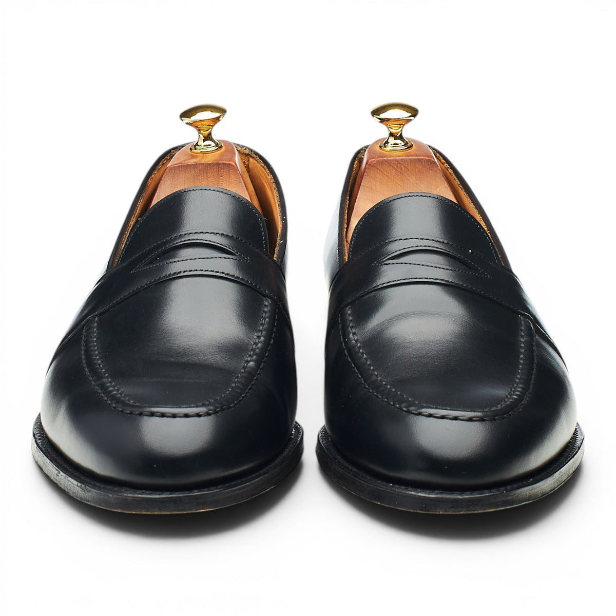 'Gracechurch' Black Leather Loafers UK 10.5 G