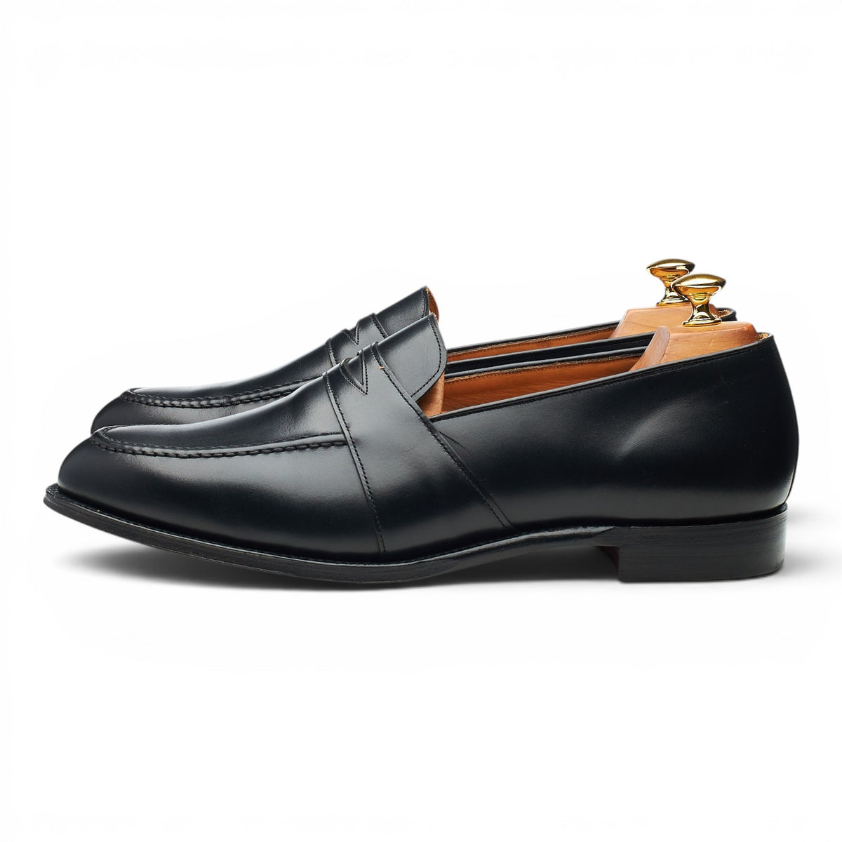 'Gracechurch' Black Leather Loafers UK 10.5 G