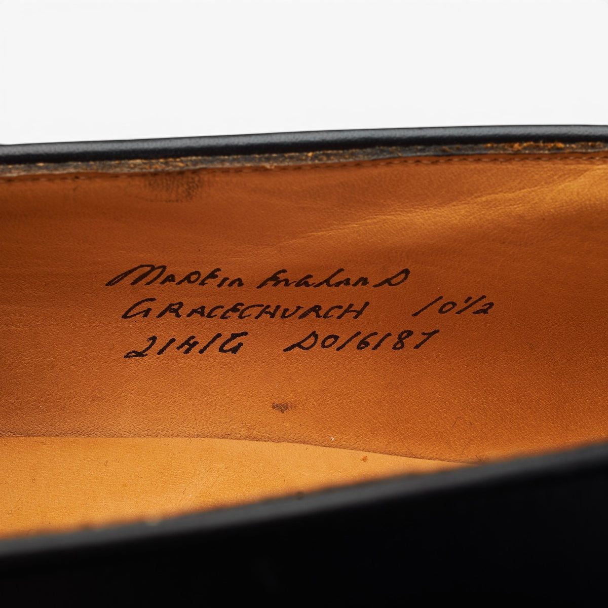 'Gracechurch' Black Leather Loafers UK 10.5 G
