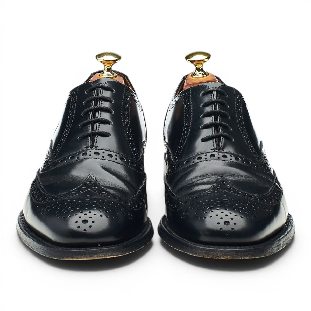 'Brogue' Black Leather Oxford Brogues UK 7.5 F