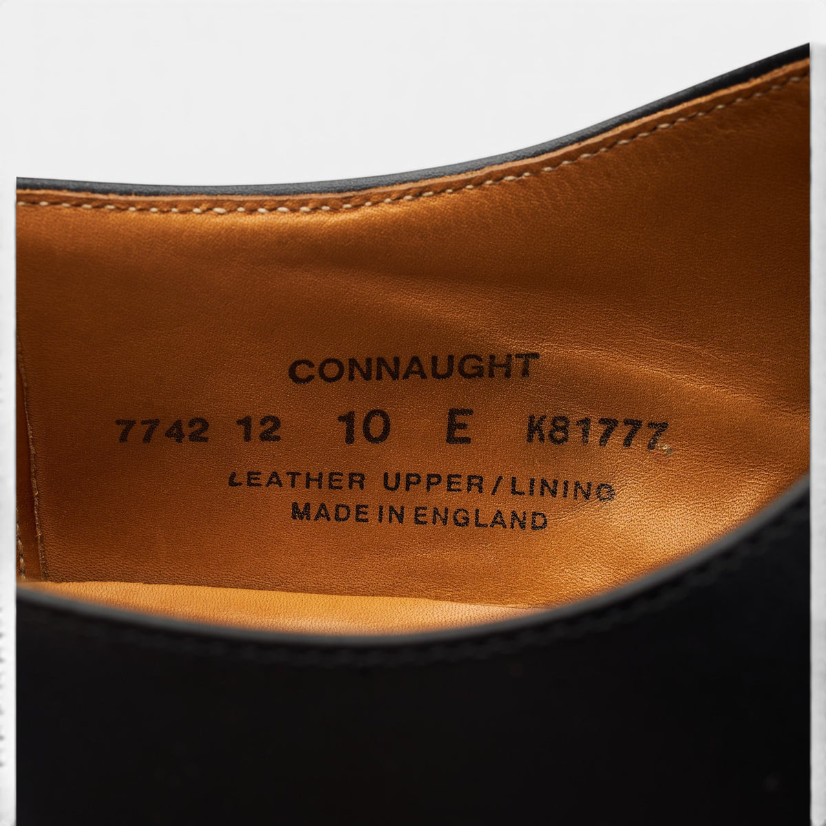 'Connaught' Black Leather Oxford UK 10 E