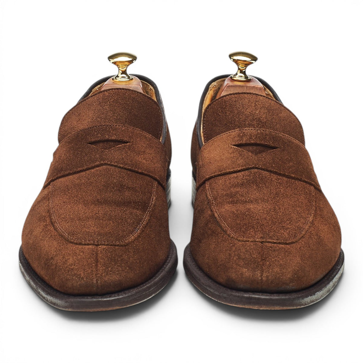 'Swanley' Brown Suede Split Toe Loafers UK 9.5 F