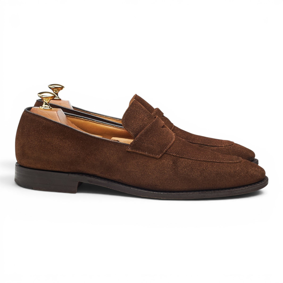 'Swanley' Brown Suede Split Toe Loafers UK 9.5 F