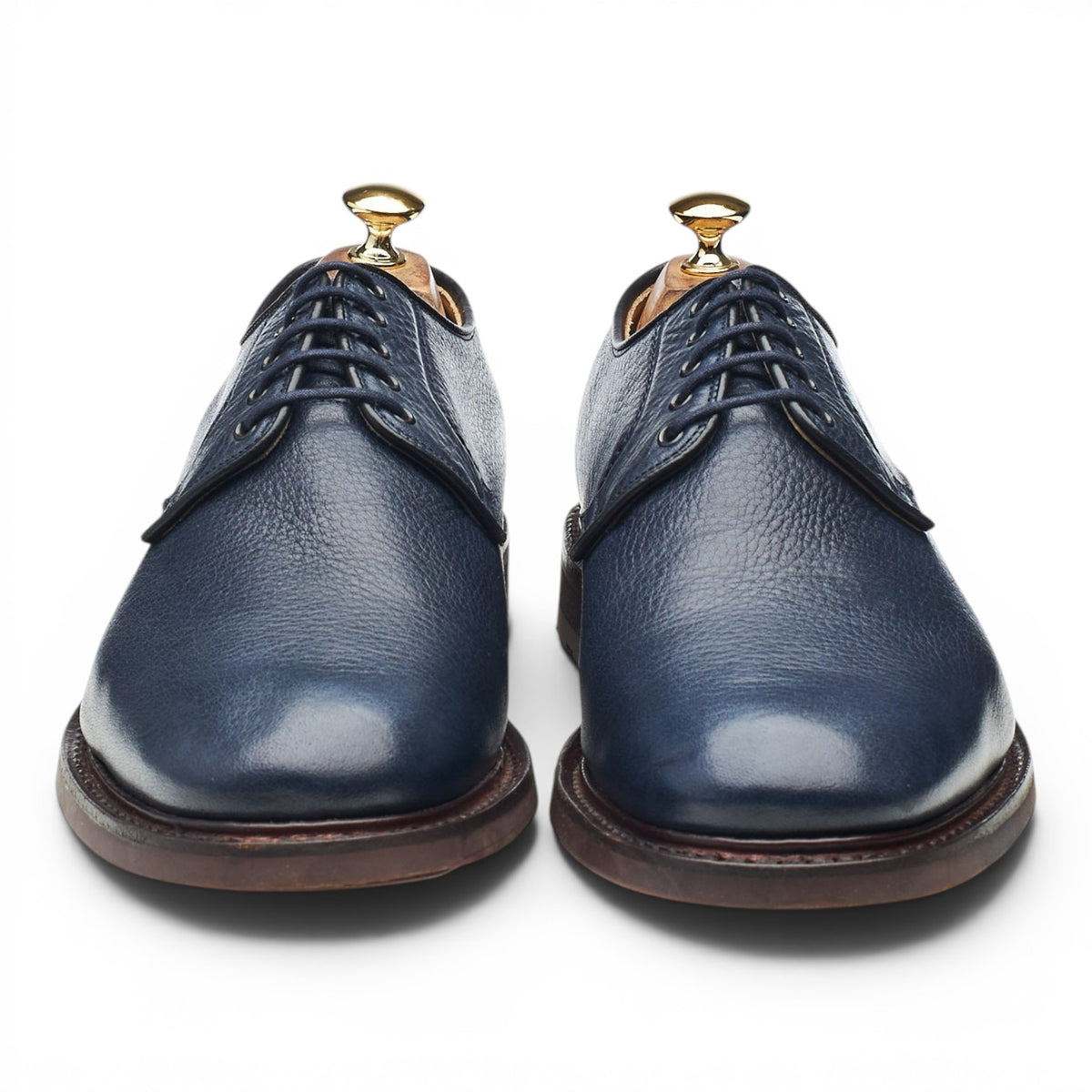 'Bestone' Navy Blue Grain Leather Derby UK 11 G