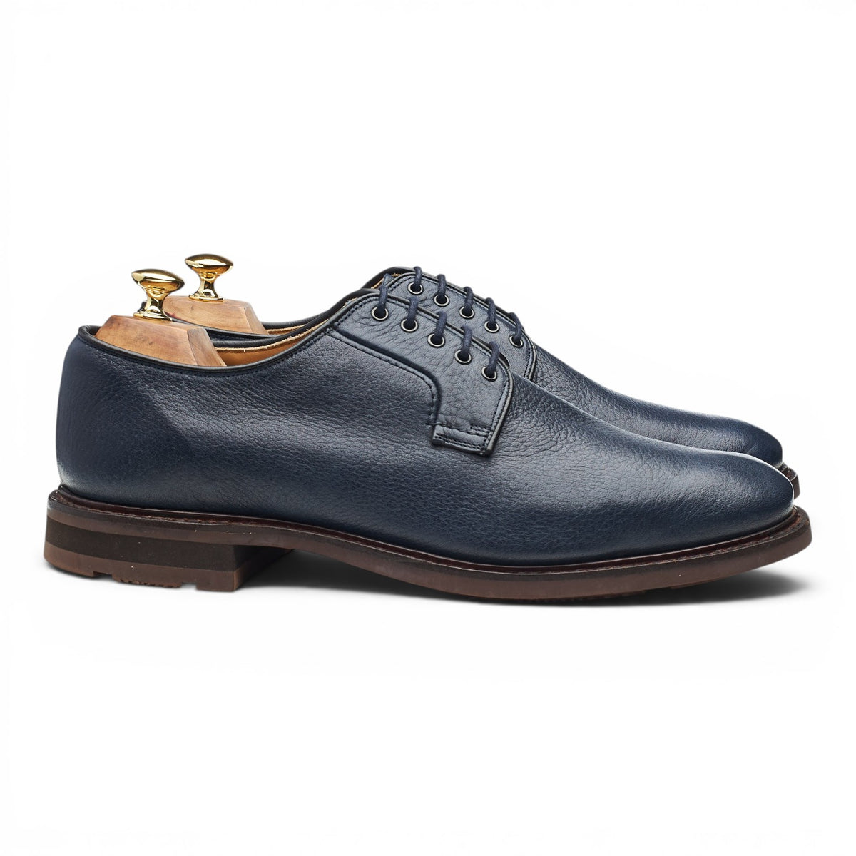 'Bestone' Navy Blue Grain Leather Derby UK 11 G