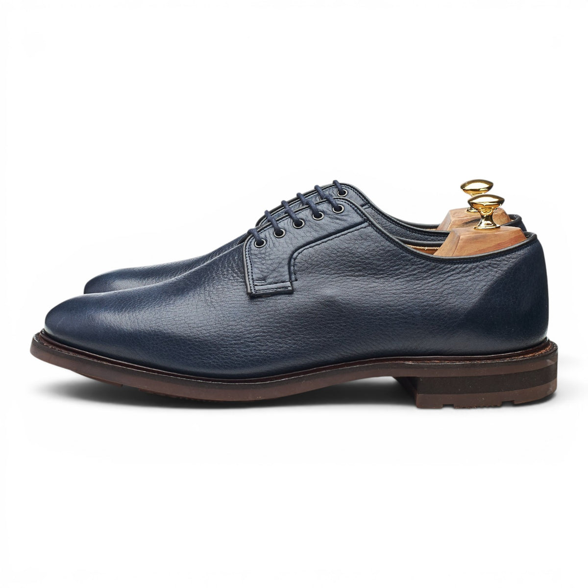 'Bestone' Navy Blue Grain Leather Derby UK 11 G